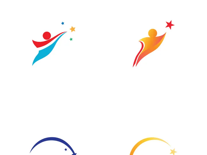 People star logo design to achieve a success or dream.