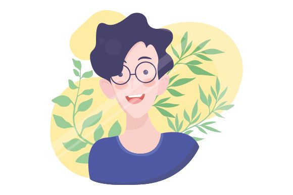 portrait flat style vector design concept illustration of boy avatar.