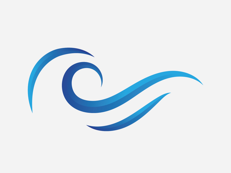 Blue Wave Logo Vector.  wAter wave illustration template design