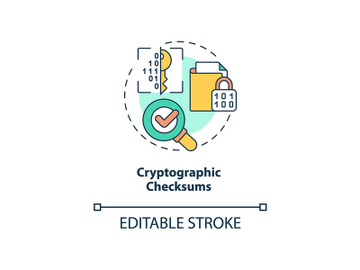 Cryptographic checksums concept icon preview picture