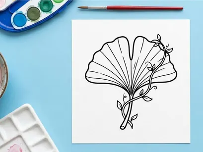 Elegant fan with floral design. Traditional accessory for fashion and decor.