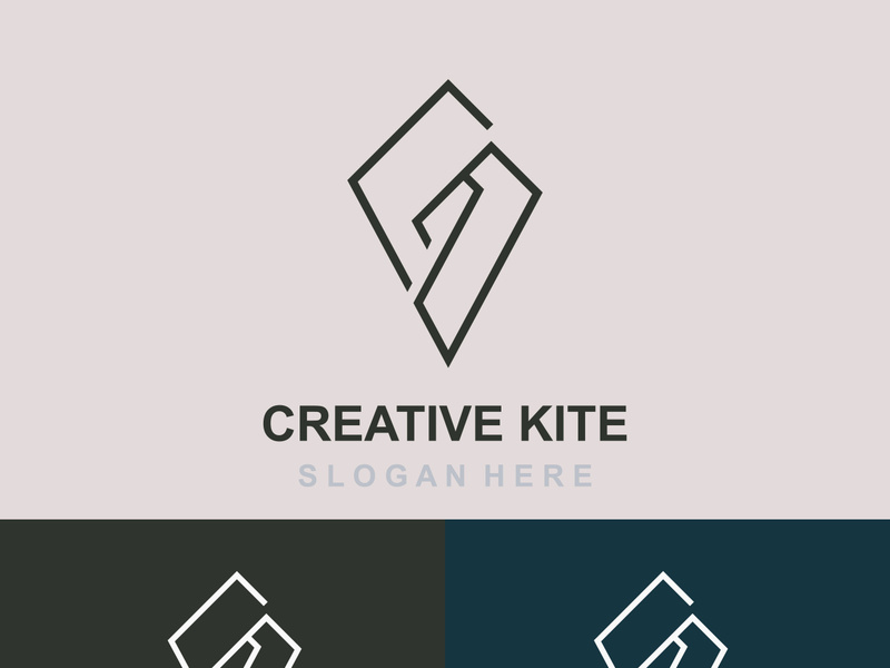 Kite logo design, flying paper kite Flat illustration vector company template