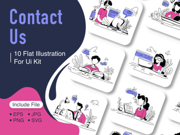 Flat Illustration Contact Us preview picture