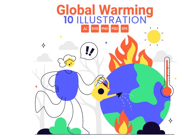 10 Global Warming Illustration