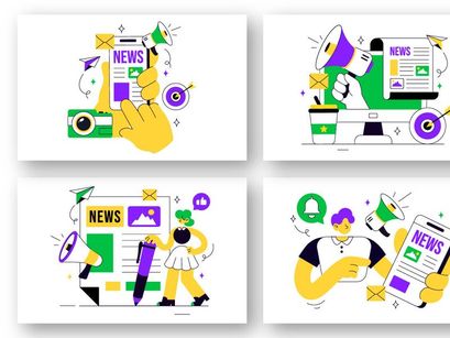 10 News Vector Illustration
