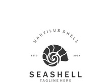 Seashell Logo. Ocean Animals premium quality graphic outline symbols collection