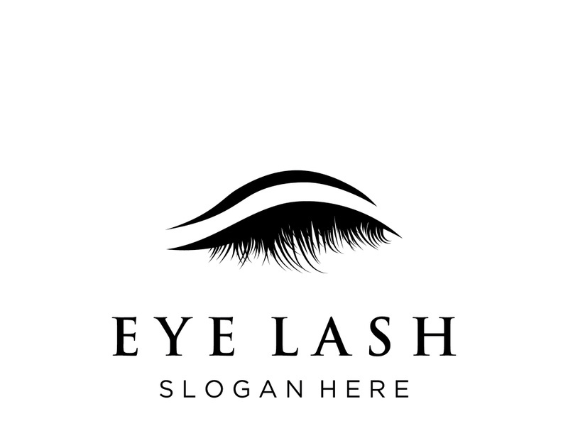 Luxurious and colorful eyelash extension logo.