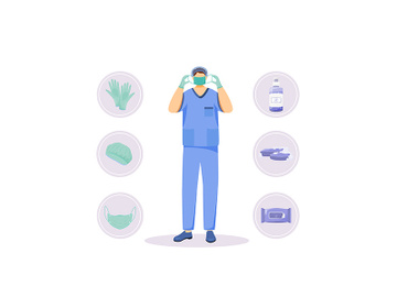 Medical hygiene products flat concept vector illustration preview picture