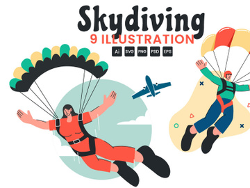 9 Skydiving Sport Illustration preview picture