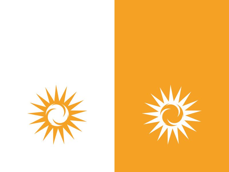 Creative sun concept logo illustration design template