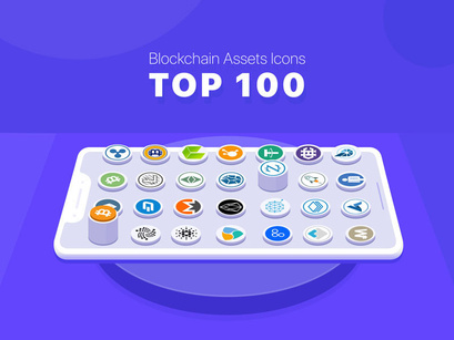 100 Blockchain Assets Icons - Freebies