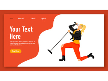 Singer landing page vector template preview picture