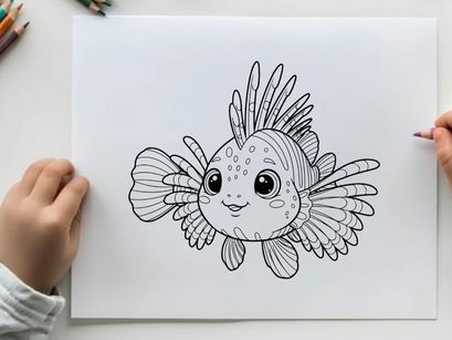 Cute happy pufferfish smiling vector illustration