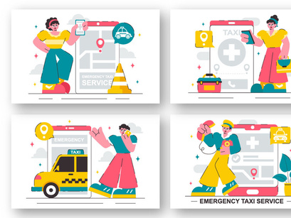 10 Emergency Taxi Service Illustration