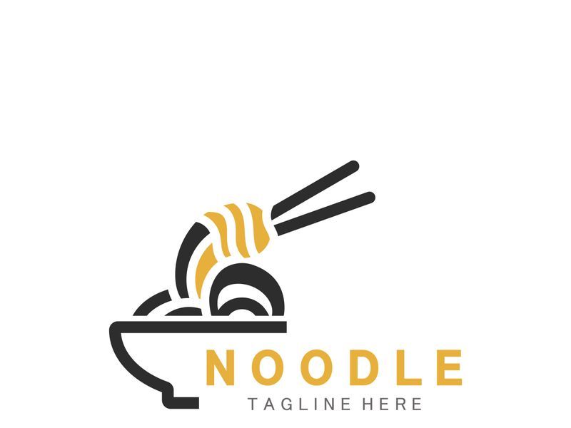 Noodle Logo Template Modern and Minimalist Concept Using Bowl