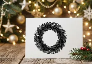 Festive Christmas Wreath with Pine Branches and Foliage