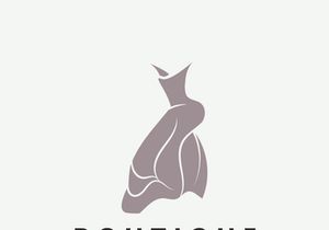 Dress woman logo design beauty fashion for boutique shop vector template vector