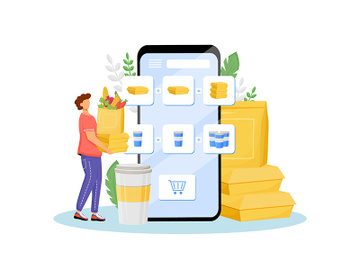 Online grocer special offer flat concept vector illustration preview picture