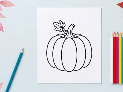 Pumpkin with leaf, Halloween decoration. Autumn harvest symbol for seasonal celebrations.