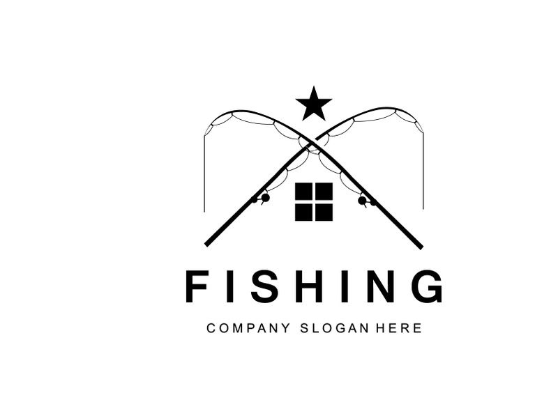 Fishing Logo Design, Fish Hunting Vector Illustration