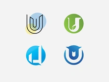 U letter logo alphabet design icon for company