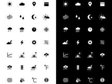Weather glyph icons set for night and day mode preview picture