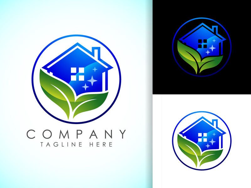 House Cleaning Service Logo Design Template, Cleaning company logo sign symbol.