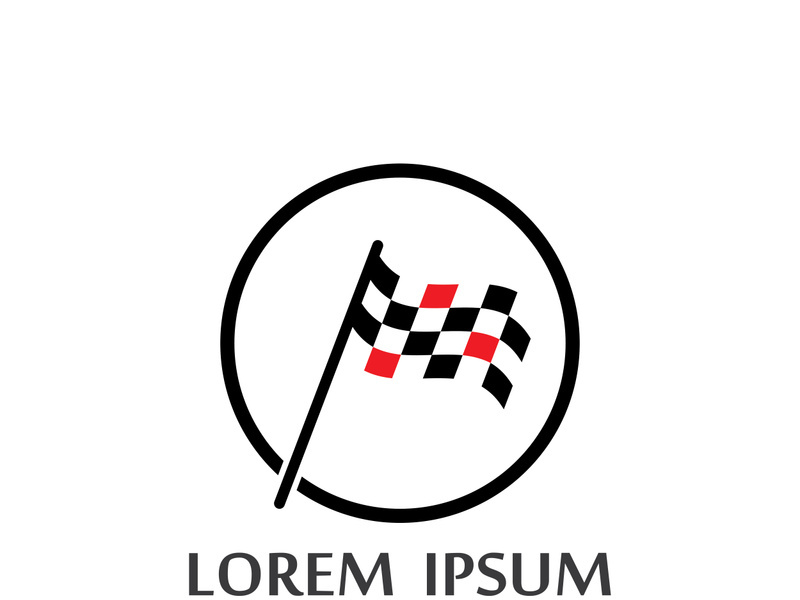 Creative and modern racing flag logo design.