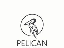 Pelican bird silhoutte vintage logo vector illustration template icon graphic design