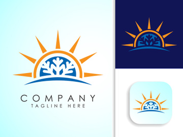 Air conditioner logo sign symbol. Hot and cold symbol preview picture