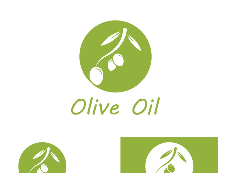 Branched olive fruit logo with creative idea.