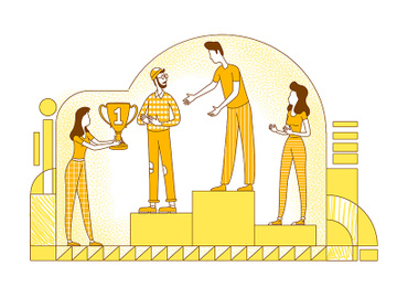 Career achievement flat silhouette vector illustration preview picture