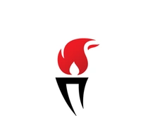 Torch flame logo icon  vector template