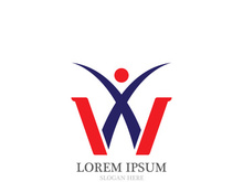 W Letter Logo Template vector illustration design