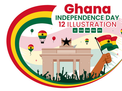 12 Ghana Independence Day Illustration