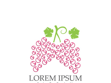 Grapes logo template vector icon illustration design preview picture