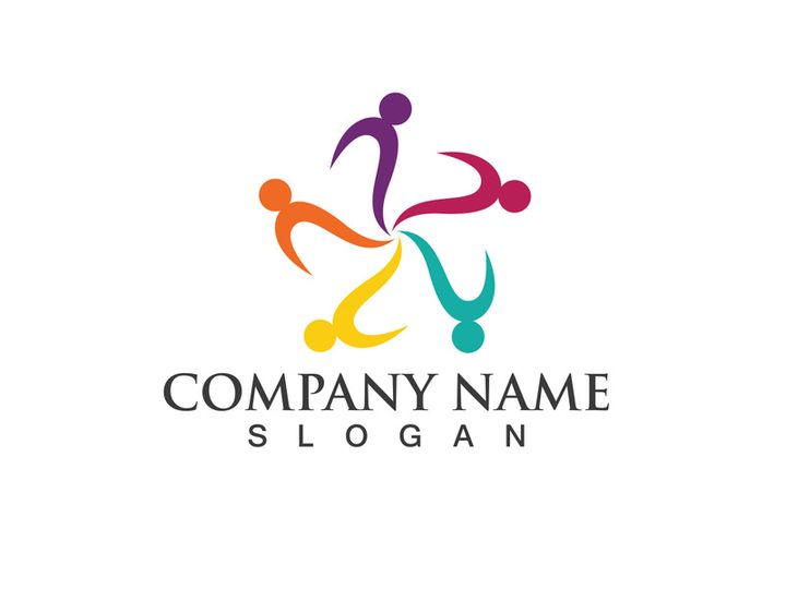 Community Logo Design Template for Teams or Groups.network and social icon design
