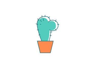 Indoor cactus flat color vector object preview picture