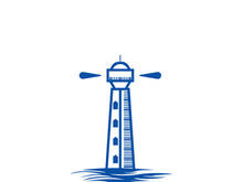 Lighthouse icon logo and vector illustration beacon tower design vintage symbol