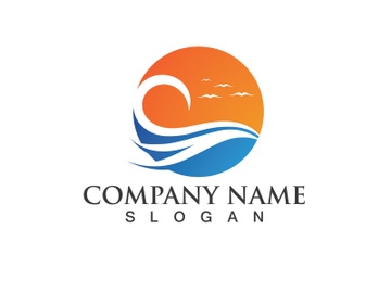 water wave logo design template preview picture