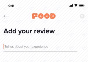 UI de design de app de pedidos de comida.