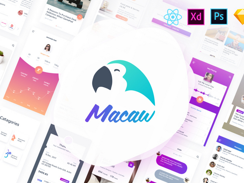Macaw UI + React-Native Theme preview picture