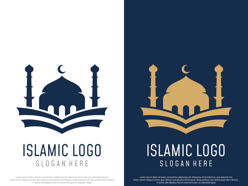 Unique,modern and creative luxury mosque logo with monogram.Logo for islamic,ramadan,company.