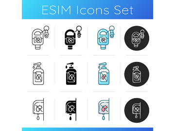 Hand sanitizers icons set preview picture