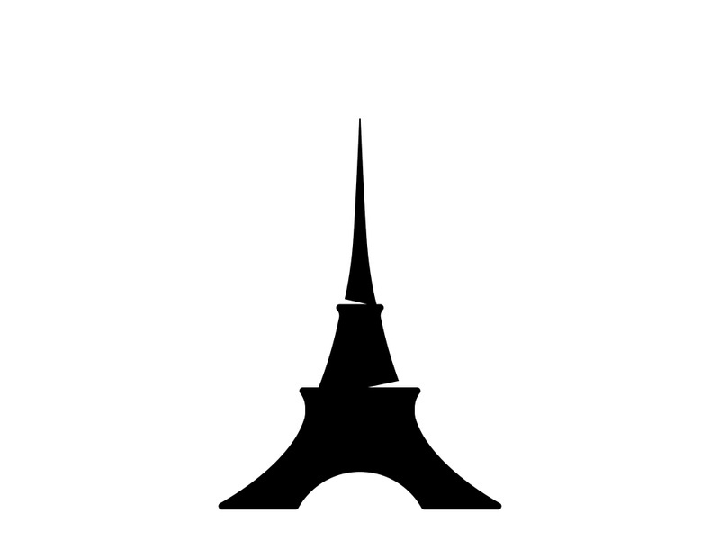 Eiffel Tower building logo design with a creative concept.