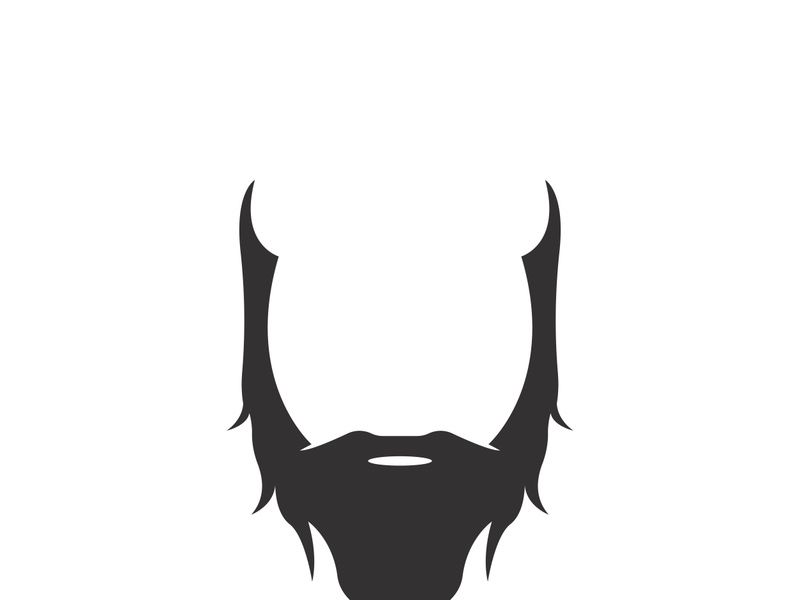 Beard icon logo and mustache vector illustration design symbol