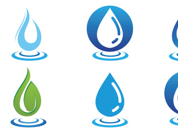 Water drop nature logo vector preview picture