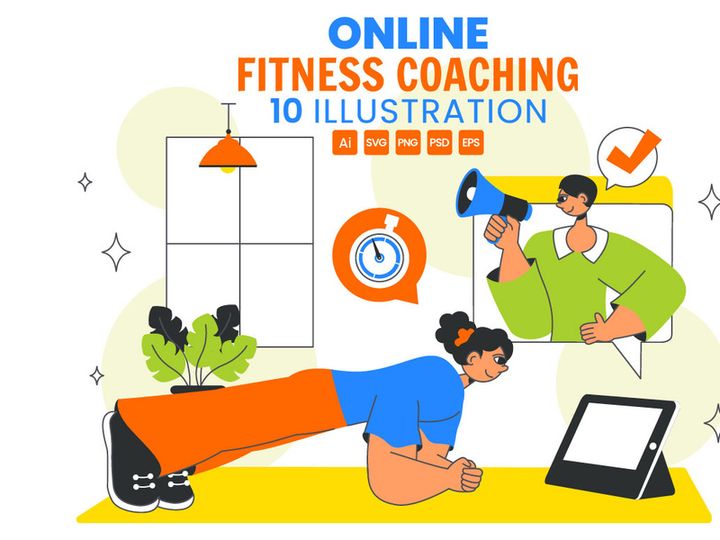 10 Online Fitness Coaching Illustration