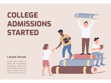College admissions started banner flat vector template preview picture