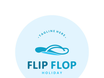 Flip Flop logo design style line art template illustration preview picture